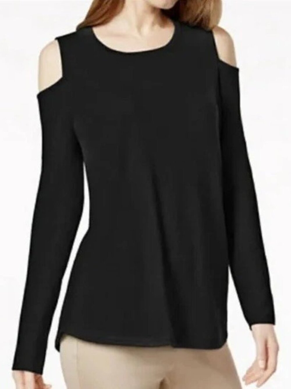 Charter Club Luxury Cashmere Cold-Shoulder Pullover Sweater XL